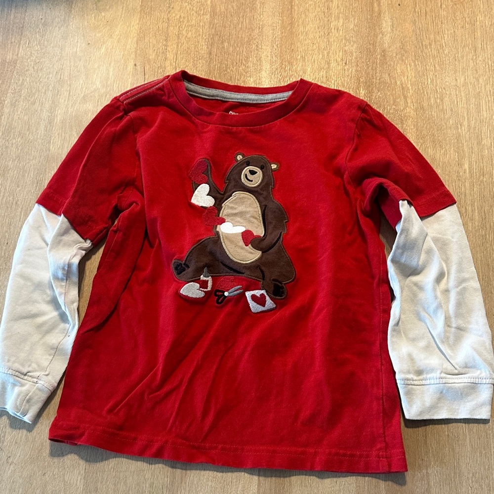 Gymboree Red Long Sleeve Bear Tee